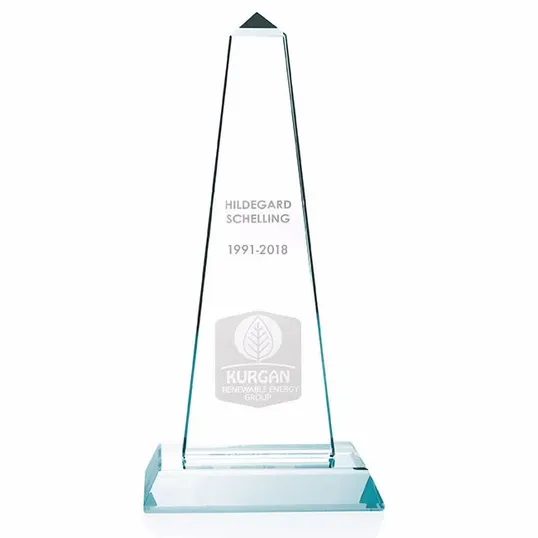 JAFFA® Mammoth Tower Large Jade Glass Award — view 3