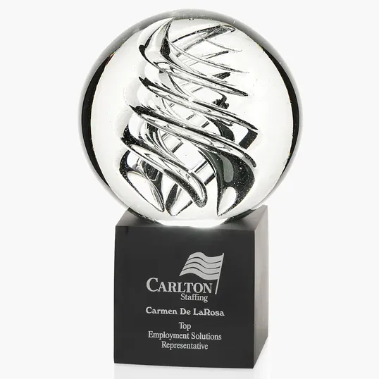 JAFFA® Frosted Swirl Art Glass Award, Large — view 3