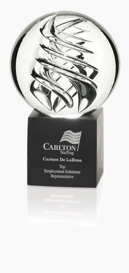 JAFFA® Frosted Swirl Art Glass Award, Large — view 2