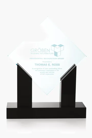 JAFFA® Diamond Jade Award with Black Base — view 3
