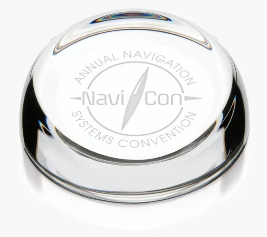 JAFFA® Clear Slant-Top Glass Paperweight — view 3