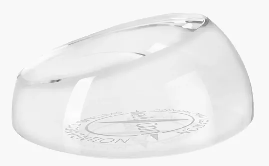 JAFFA® Clear Slant-Top Glass Paperweight — view 4
