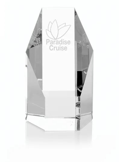 JAFFA® Hexagonal Optical Crystal Tower, 5" — view 2
