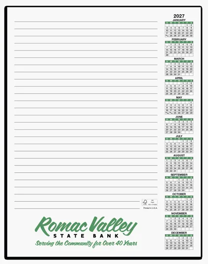 Skinner & Kennedy® Scratch Pad Calendar, 50 Sheets