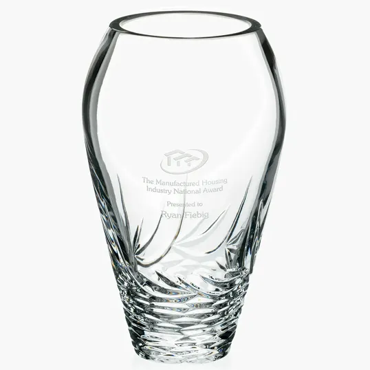 JAFFA® Whisper-Cut Vase, 24% Lead Crystal — view 2