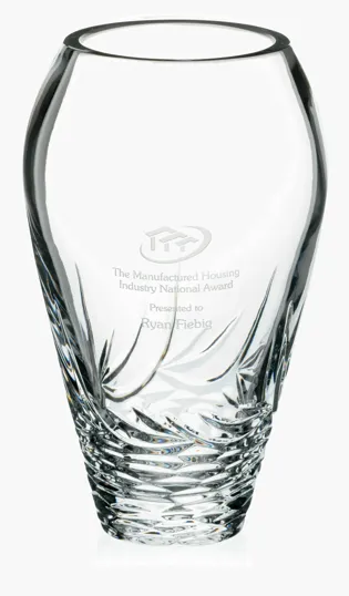 JAFFA® Whisper-Cut Vase, 24% Lead Crystal
