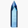 JAFFA® Ice Pillar Award, Blue Optical Crystal — view 3