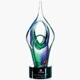 JAFFA® Kara Award, 24% Lead Crystal on Black Glass Base — view 3