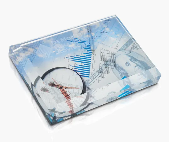 JAFFA® Optical Crystal Business Card Paperweight — view 2