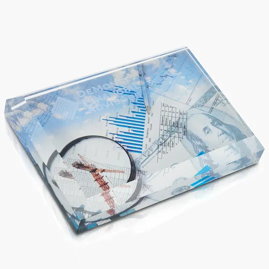 JAFFA® Optical Crystal Business Card Paperweight — view 5