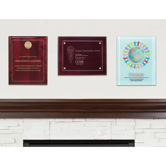 JAFFA® Radiant Trillinnium Jade Glass Award Plaque, 8" x 10"