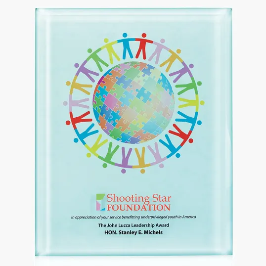 JAFFA® Radiant Trillinnium Jade Glass Award Plaque, 8" x 10" — view 3