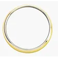 JAFFA® Radiant Leather Coaster with Brass-Plated Zinc Trim — view 3