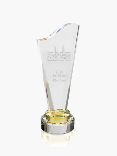 JAFFA® Canary Accent Optical Crystal Award — view 2