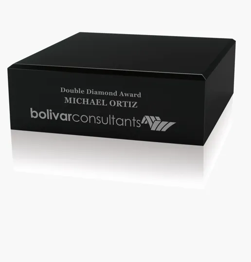 JAFFA® Square Black Glass Base — view 2