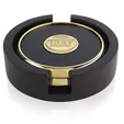 JAFFA® Two Round Coasters with Wood Tray — view 3