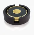 JAFFA® Two Round Coasters with Wood Tray