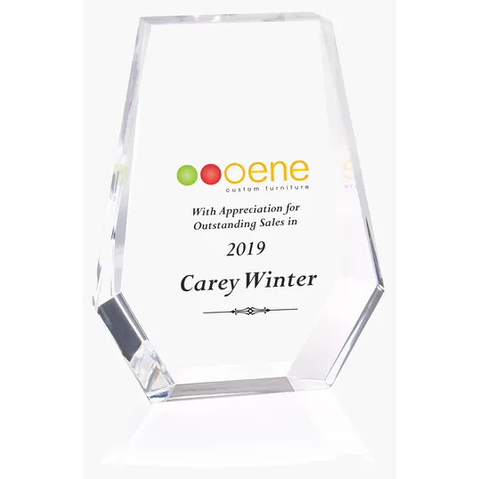 JAFFA® Acrylic Shield Award, 6 in. Freestanding Plaque — view 2