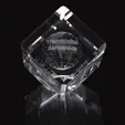 Universal Source® Large Slant Cube Optical Crystal Award