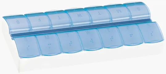 AM/PM Jumbo Easy Scoop Pill Box with 14 Compartments