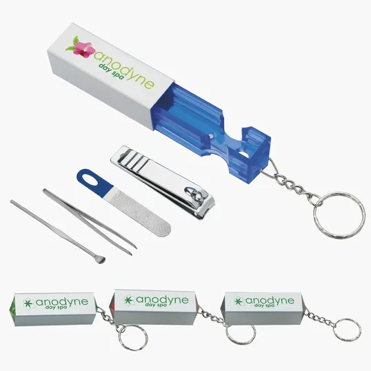 Good Value™ Manicure Pillar Keychain Set with Clippers, File, Tweezers and Cuticle Pusher — view 24