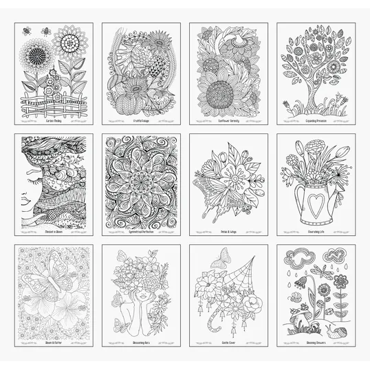 Good Value™ Floral Bliss Adult Coloring Book — view 4