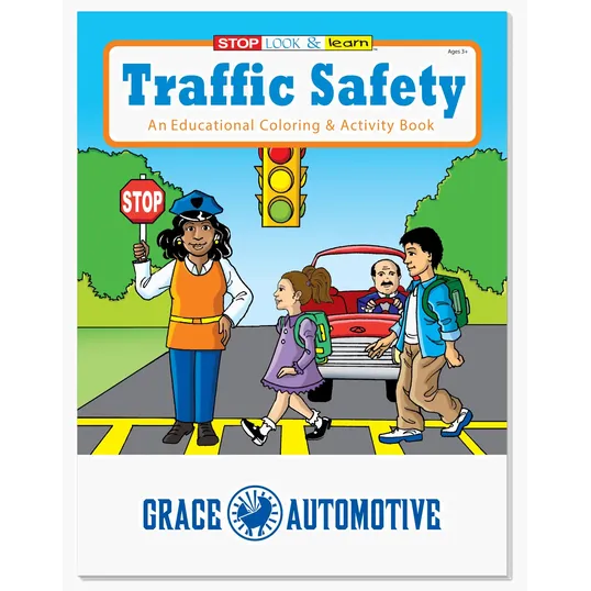 Traffic Safety Coloring and Activity Book, 16 Pages