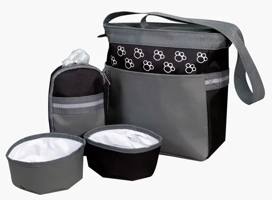 Pet Accessory Bag with Collapsible Bowls and Zip Treat Case — view 2