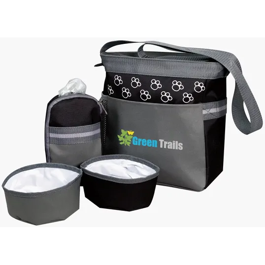 Pet Accessory Bag with Collapsible Bowls and Zip Treat Case — view 5