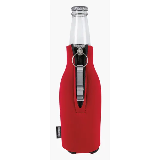 Koozie® Zip-Up Bottle Cooler with Aluminum Opener — view 5