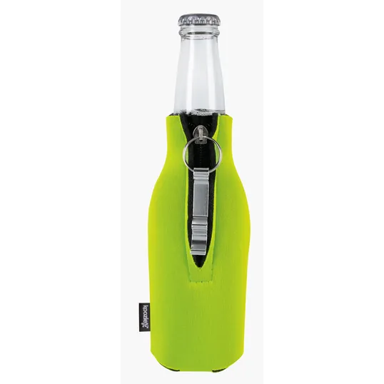 Koozie® Zip-Up Bottle Cooler with Aluminum Opener — view 4