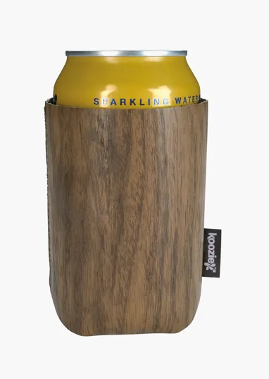 Koozie® Woody Can Cooler, Collapsible Wood-Grain Can Holder — view 2
