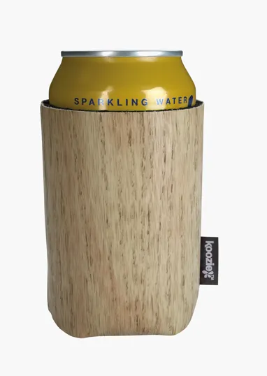 Koozie® Woody Can Cooler, Collapsible Wood-Grain Can Holder