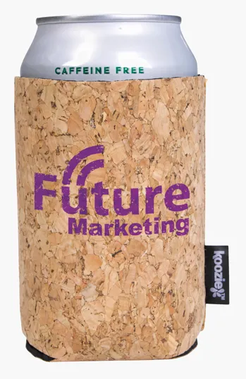 Koozie® Cork Can Cooler with Distressed Imprint — view 2