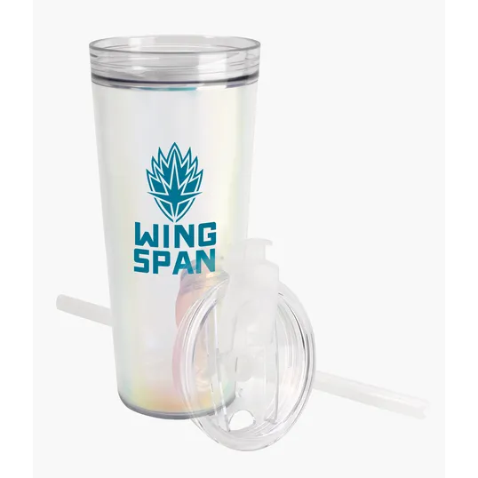 Glam RAS Tumbler, 24 oz. Double-Wall Acrylic Cup with Straw — view 24