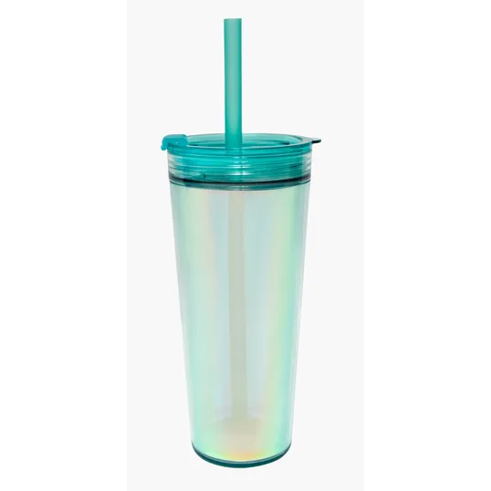 Glam RAS Tumbler, 24 oz. Double-Wall Acrylic Cup with Straw — view 14