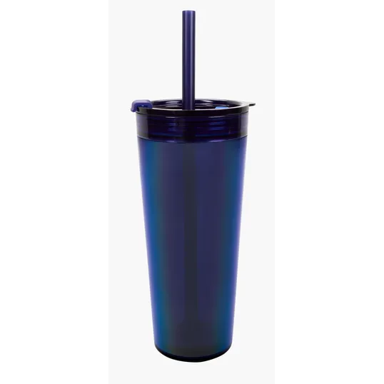 Glam RAS Tumbler, 24 oz. Double-Wall Acrylic Cup with Straw — view 5
