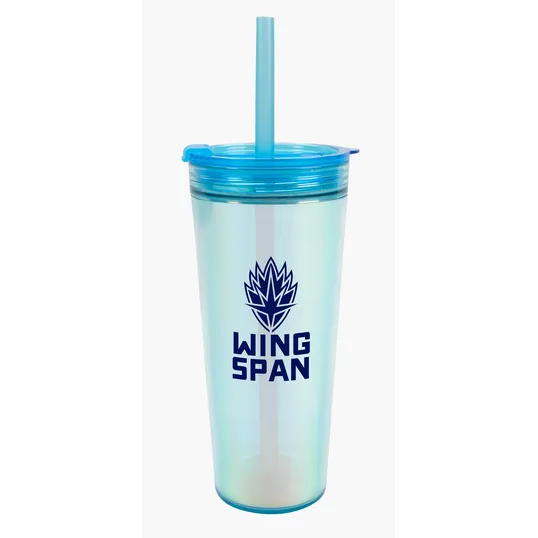 Glam RAS Tumbler, 24 oz. Double-Wall Acrylic Cup with Straw — view 20