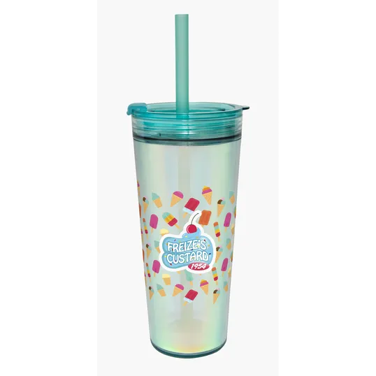 Glam RAS Tumbler, 24 oz. Double-Wall Acrylic Cup with Straw — view 28