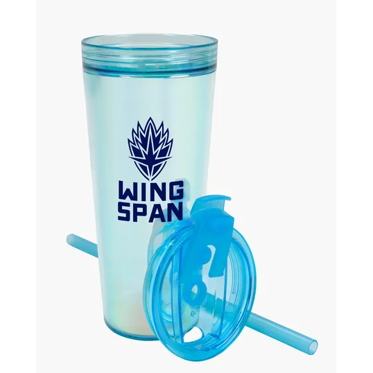 Glam RAS Tumbler, 24 oz. Double-Wall Acrylic Cup with Straw — view 21