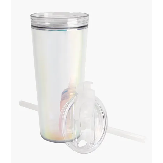 Glam RAS Tumbler, 24 oz. Double-Wall Acrylic Cup with Straw — view 11