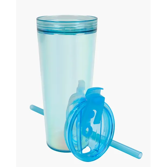 Glam RAS Tumbler, 24 oz. Double-Wall Acrylic Cup with Straw — view 7