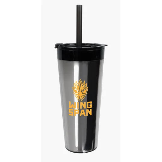 Glam RAS Tumbler, 24 oz. Double-Wall Acrylic Cup with Straw — view 16