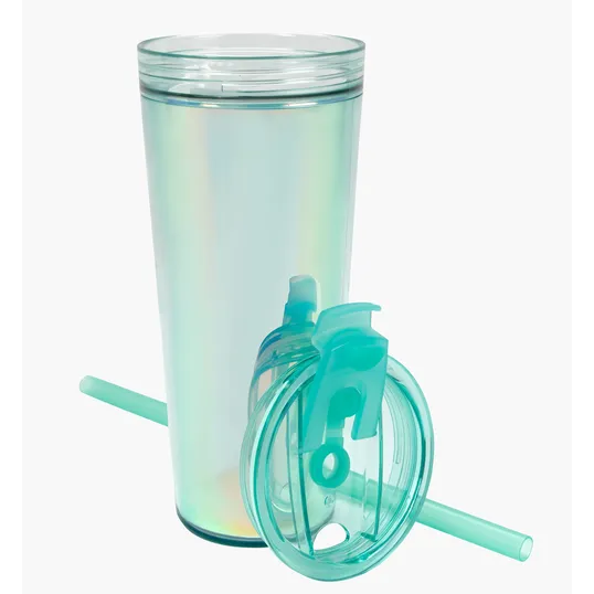 Glam RAS Tumbler, 24 oz. Double-Wall Acrylic Cup with Straw — view 13