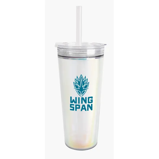 Glam RAS Tumbler, 24 oz. Double-Wall Acrylic Cup with Straw — view 23