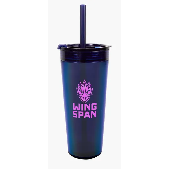 Glam RAS Tumbler, 24 oz. Double-Wall Acrylic Cup with Straw — view 18