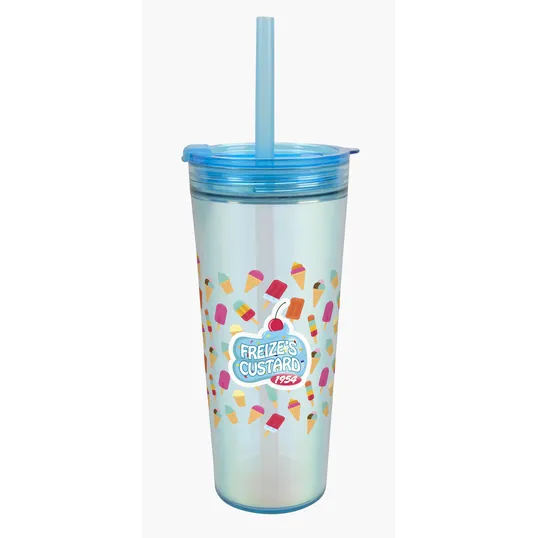 Glam RAS Tumbler, 24 oz. Double-Wall Acrylic Cup with Straw — view 22
