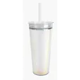 Glam RAS Tumbler, 24 oz. Double-Wall Acrylic Cup with Straw — view 10