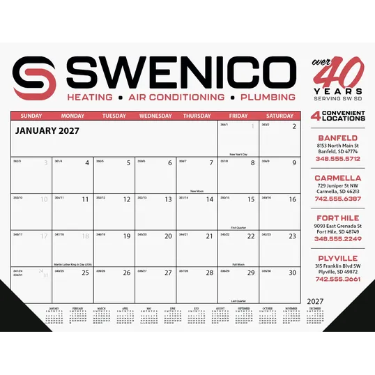 Skinner & Kennedy® Desk Pad Calendar, 22 x 17 Inches — view 2