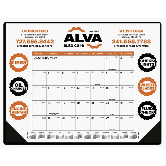 Skinner & Kennedy® Desk Pad Calendar, 22 x 17 Inches